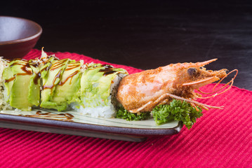 japanese cuisine. sushi on the background