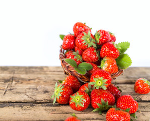 Fresh Strawberries on wooden background