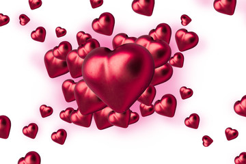 St.Valentines heart on a white background