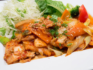 Spicy stir-fried pork with vegetables