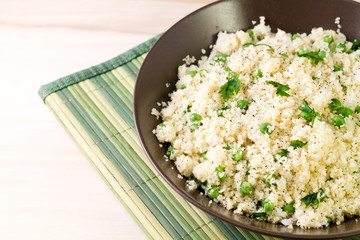 cuscus with peas and fish