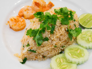 Thai spicy fried rice with shrimp