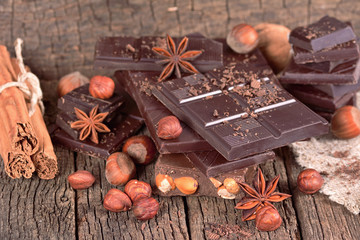 Chocolate with hazelnuts