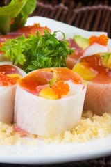 japanese cuisine. sushi on the background