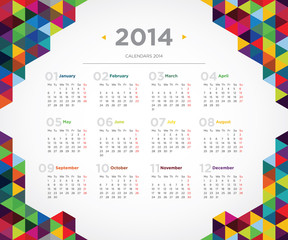 Vector template design calendar 2014