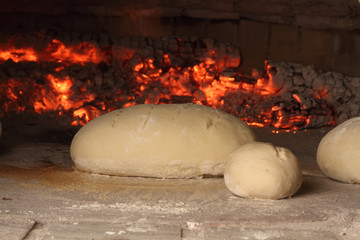 bread in the wood oven