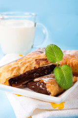 Chocolate cream in pastry