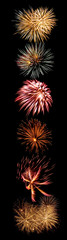 Fototapeta premium Firework Bursts Arranged in to the Number 1