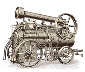 Fototapeta na wymiar locomobile - steampunk vehicle