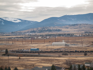 A Rural Community in a Wide Valley on a Cloudy Day