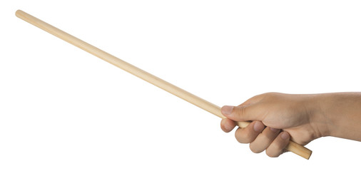 Hand holding a point stick
