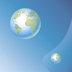 planet earth on a background of blue sky clipart