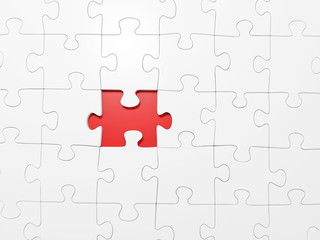 Puzzle solution concept. 3D illustration