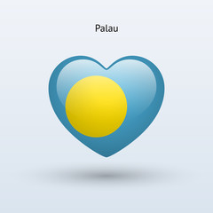 Love Palau symbol. Heart flag icon.