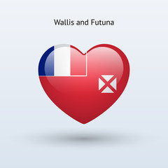 Love Wallis and Futuna symbol. Heart flag icon.