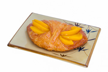 peach danish isolated on white background
