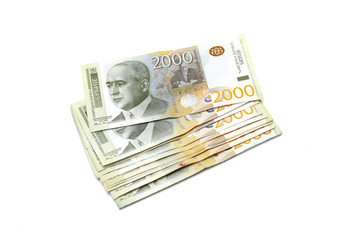 Obraz na płótnie Canvas Serbski walut - Heap 2000 Dinar Banknoty
