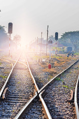 Railway tracks in a rural scene