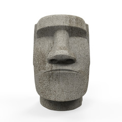 Moai Statue Isolated - obrazy, fototapety, plakaty