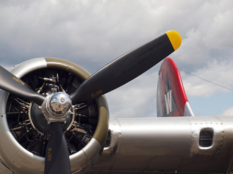 Details of a World War II B17 Bomber's Propellers