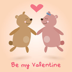 Obraz na płótnie Canvas Valentine's Day lovely teddy bears