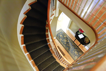 Wooden spiril staircase