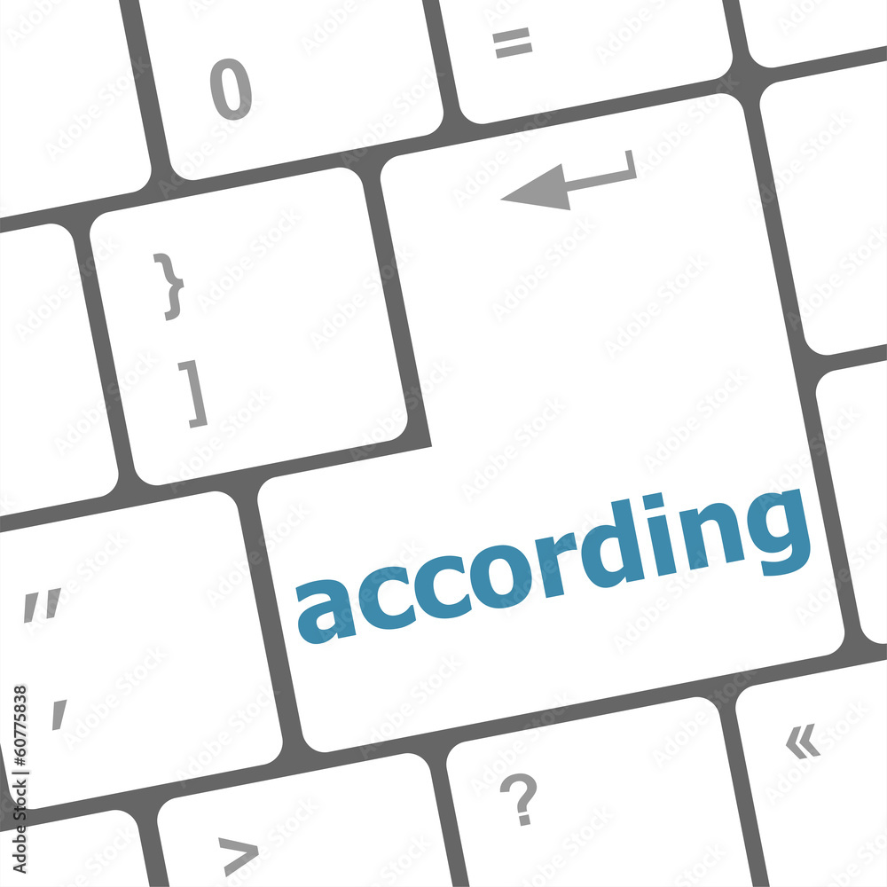Poster according on computer keyboard key enter button