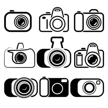 camera set symbols vector illustration