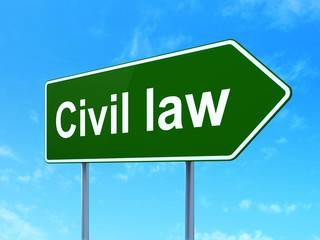 Law concept: Civil Law on road sign background