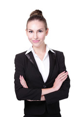 happy young business woman
