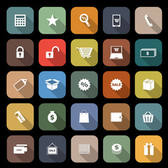 Shopping flat icon with long shadow