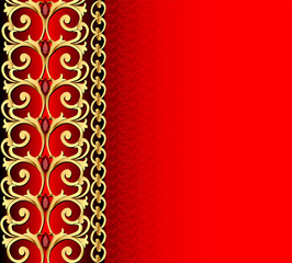 background with gold ornament and precious stones