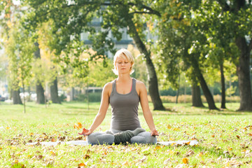 Yoga-Ardha Padmasana/Half-lotus pose