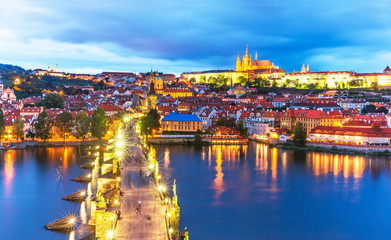 Evening scenery of Prague, Czech Republic