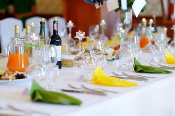 Table set for an event party