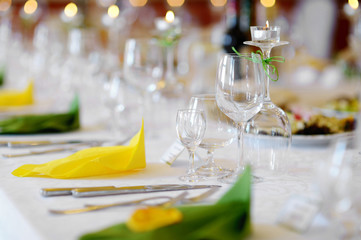 Table set for an event party