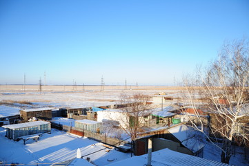 Fototapeta na wymiar winter village