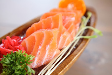 salmon sashimi