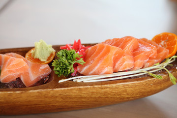 salmon sashimi