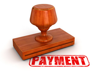 Rubber Stamp payment (clipping path included)