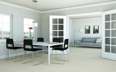 helles Wohn- und Esszimmer