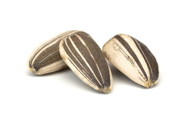 Sunflower seeds isolated on white background