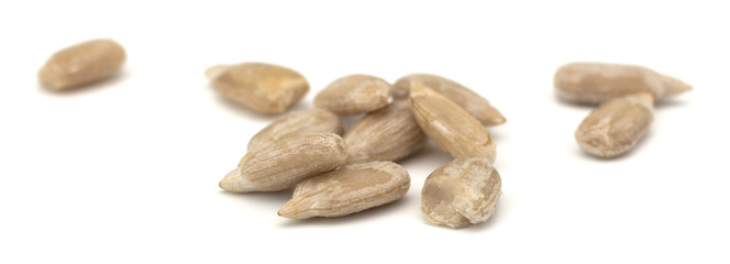 Sunflower seeds isolated on white background