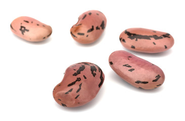 Dried kidney legumes haricot beans isolated on white background