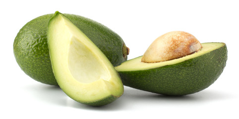 Fresh avocado fruit isolated on white background