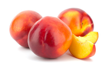 Nectarine fruit isolated on white background