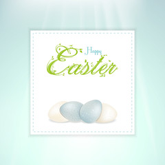 easter white and blue speckled egg panel