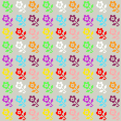 vector illustration of traditional colorful floral pattern