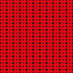 Vector pattern made with black dots over red background