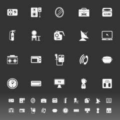 House related icons on gray background